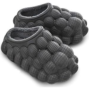 Memory Cotton Slippers voor Unisex Comfortabele zachte winterwarme pantoffels Antislip katoenen pantoffels met gevoerde outdoor pantoffels (Color : Black, Size : 36-37/24cm)