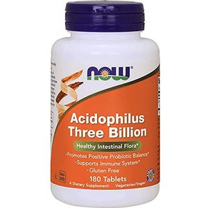Now Foods: Acidophilus: drei Milliarden stabilisierte Milchsäurebakterien für die gesunde Darmflora - 180 Tabletten