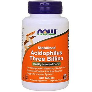 Now Foods: Acidophilus: drei Milliarden stabilisierte Milchsäurebakterien für die gesunde Darmflora - 180 Tabletten