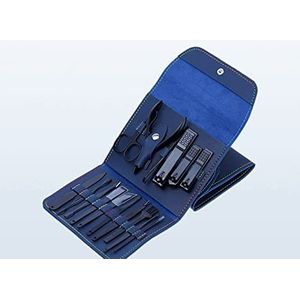 Nagelknipper pak 16 stuks nagelknipper nagelschaar vouw tas-schoonheid manicure nagelvijl tool (kleur: blauw)