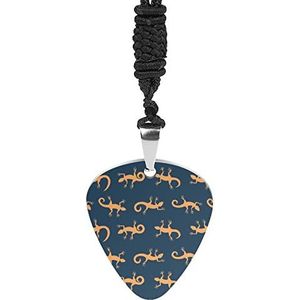 Hagedissen Gitaar Pick Ketting Gepersonaliseerde Hanger Ketting Sieraden Pick Ketting Gift