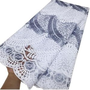 Afrikaanse Kant Stof Geborduurd Nigeriaanse Veters Stof Bruids Frans Tule Kant Stof 5yard(LY3291-4)