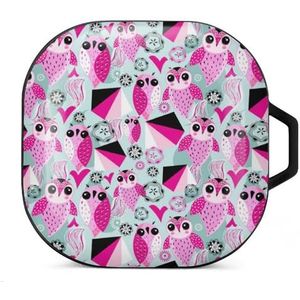 Ongebruikelijke grafische liefde uil oordopjes hoesje compatibel met Samsung hard shell beschermhoes zwart-stijl