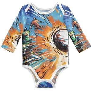 KAAVIYO Aquarel Kunstwerk Kickball Baby Lange Mouwen Unisex Nieuwe Katoenen Bodysuit voor Kinderen 3-24 Maanden Zomer, Patroon, 9 Maanden