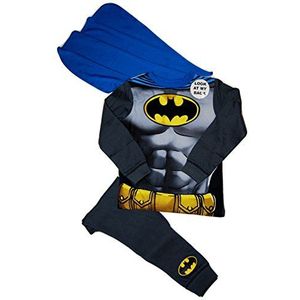 Marvel - Batman pyjama-set voor jongens, met afneembare cape, kostuum, leeftijd 2-3/3-4/5-6/7-8 jaar, blauw/zwart/meerkleurig, 7-8 Jaar