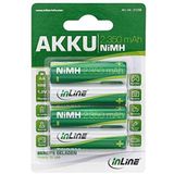 InLine 4x NiMH 2350mAh Nikkel Metaalhydride 2350mAh 1.2V - oplaadbare batterijen (Nikkel Metaalhydride, Universeel, AA, Groen, Wit, Blister)