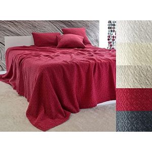 Wohnen & Accessoires GmbH & Co. KG Elegante sprei Coimbra, bedsprei, 100% katoen, 180 x 260 tot 260 x 300 cm, sprei voor bank, kruissteek, ornamenten - versch. kleuren (rood, 240 x 260 cm)