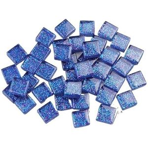 Mozaïek tegels 50 stuks doe-het-zelf kleurrijke glitter glas mozaïek stenen mozaïek tegels glas kiezels ambachten materiaal puzzel voor doe-het-zelf mozaïek maken 10 x 10 mm (kleur: 22)
