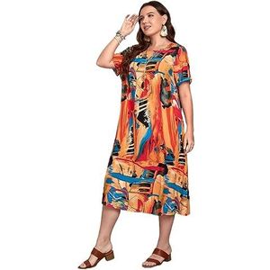 voor vrouwen jurk Plus tuniekjurk met allover print (Color : Multicolore, Size : 3XL)