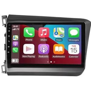 Android 14 Autoradio 9 inch touchscreen voor Honda Civic 2012-2015 Autoradio Navigatie met Carplay met GPS navigatie Bluetooth FM USB Steering Wheel Control(X9 8G+256G)