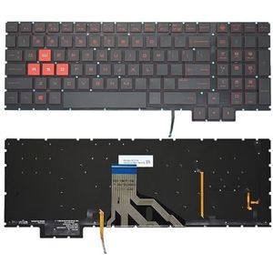 Russisch/Duits verlicht toetsenbord voor HP OMEN 15-CE CE000 -CE010CA CE051NR -CE001TX Toetsenborden Laptop PC-onderdelen(US Red Word Backligh)