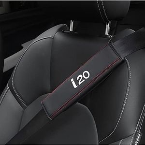 2 Stuks Auto Lederen Veiligheidsgordel Padding Cover Protector Pads, voor Hyundai I20 Interieuraccessoires