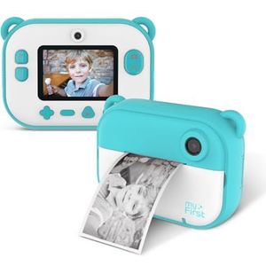 myFirst Insta 2 kindercamera met foto's, 12 MP, video-selfie-lens, 1080p, kerstcadeau, verjaardagscadeau voor jongens van 3 tot 12 jaar, met 4 GB microSD-halsband, blauw