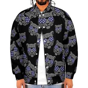 Koele Zwarte Luipaard Grappige Mannen Baseball Jacket Gedrukt Jas Zacht Sweatshirt Voor Lente Herfst