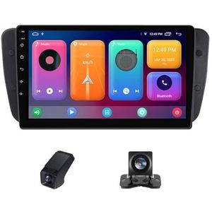 Android autoradio 2 Din geldt voor SEAT Ibiza 6J IV 4 2008-2015 met Draadloze Carplay Android Auto GPS Navi WiFi 9 inch met Bluetooth FM+ Achteruitrijcamera/Stuurwielbediening(X1)