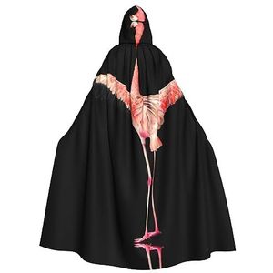 GAGALU Halloween Hooded Robe Mantel Flamingo1 Gedrukt Cosplay Kostuum Kerst Heks Vampier Mantel Voor Vrouwen Mannen