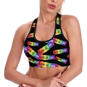 LGBT Gay Pride Love Tanktop voor dames, sportbeha, yoga, workout, vest, atletische bh's