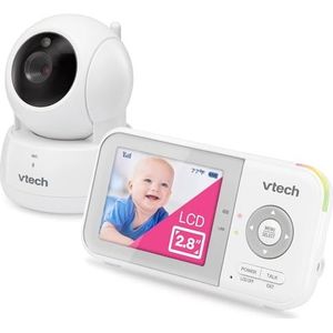 VTech VM923 Babyfoon, 2,8 inch scherm, Pan-Tilt-Zoom, 300 m lang bereik, nachtzicht, 2-weg audio, temperatuursensor, slaapliedjes, veilige transmissie zonder wifi