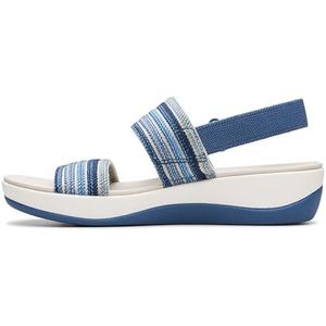 Clarks Arla Stroll platte sandaal voor dames, Blauwe Combi, 6 UK Wide
