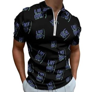 Vissen meer haar maakt niet uit Half Zip-up Polo Shirts Voor Mannen Slim Fit Korte Mouw T-shirt Sneldrogende Golf Tops Tees 4XL