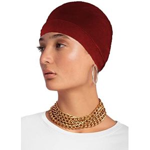 MFAZ Morefaz Ltd Chemo tulbandhoed voor dames, voor , hoofdbedekking, hoofdbedekking, gebreide muts, sjaals, kastanjebruin, M/L