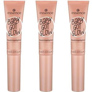 essence Baby Got Glow vloeibare highlighter, nr. 30, goud, definiërend, expresresultaat, eenvoudig te verwijderen, glanzend, veganistisch, olievrij, zonder parabenen, zonder microplasticdeeltjes,