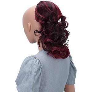 CAISHA 30cm Haarstukje Vlecht Paardenstaart Haarextensies Volumineus Golvend Zwart Rood Mix PH223