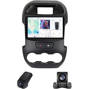 Draadloze Carplay Android 14 Autoradio 2 Din geldt voor Ford Ranger 2011-2016 9Inch Autoradio met GPS-navigatie FM-radio 1080P ADAS DVR/Achteruitkijkcamera+Stuurwielbediening(X2)