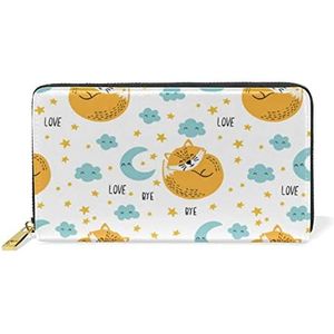 Leuke Liefde Baby Fox Portemonnee Echt Lederen Portemonnee Creditcard Houder voor Vrouwen Telefoon Meisje, Patroon, M