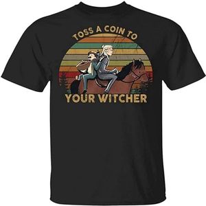 Fashion Top Toss A Coin to Your Witcher Movie Cotton Men's Short Sleeve T-Shirt Black S
