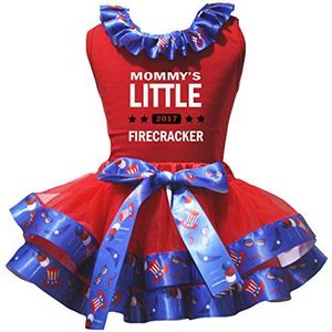 Petitebelle Mama kleine kraker 2017 hemd US hoed Petal Rock Nb-8J 6-8 Jaren rood