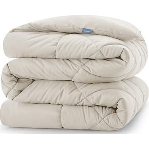 CozyLux Dekbed, voor 4 seizoenen, dekbed van microvezel, 300 g/m², deken 140 x 200 cm, super zachte slaapdeken, ademend, Beige