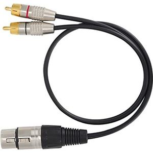 1 XLR Female naar Dual RCA Male Kabel, Professionele High-density Afscherming Audio Splitter voor Connect Mixing Console voor Recorder voor Microfoon(Vrouwelijke connector, 2m / 6.6ft)