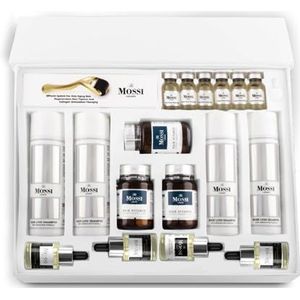 The Mossi London - 6 Month Hair Loss Set - Women & Man - Dermaroller - Hair Loss Shampoo - Hair Vitamine - Ozon Hair Oil