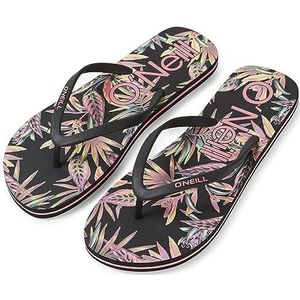 O'Neill Teenslippers voor dames Profile Graphic, Zwarte Tropical Flower, 39 EU