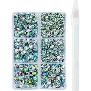 2/3/4/5/6mm 4500 stuks/doos hars strass kristal glitters flatback niet-hotfix hars strass set nail art craft decoratie-kristal ab-2-6MM 4500 stuks/doos