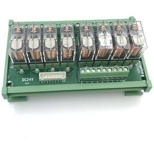 JGGCKNOGG 8-kanaals railmontage G2R-1-E 16A 12V 24V DC interface relaismodule PNP NPN compatibel (Maat: DC 12V)