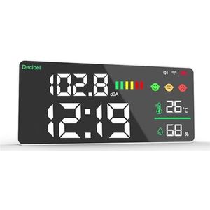 Digital Sound Level Meter Decibel Meter Tuya Digitale Decibel Geluidsmeter 4in1 Temperatuur Vochtigheid Decibel Test Wekker 1inch LED Kleurendisplay APP Controle for Home Factories
