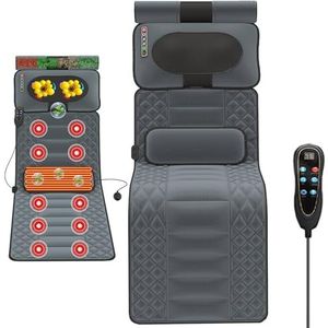 Massagemat For Het Hele Lichaam Met Warmte, Massagematras Met Warm Compressie For De Lendenen, Vibrerend Massagematras Met 10 Motoren, Massagematras For Op Bed, Rugmassage For Nek En Schouders(A)