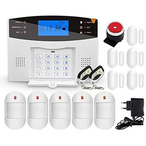 Huisbeveiligingssysteem Tuya Smart Home Alarmsysteem GSM Beveiliging Inbraakalarm 433MHz Draadloze Deur Raam Rookmelder Solar Sirene Kit Verbeter uw bescherming (Color : D, Size : Russian)