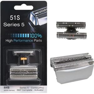 JiJia LeCo 51S Elektrisch scheerapparaat, vervangfoliekop met cutter, compatibel met BRAUN Series 5 5643, 5644, 5645, 5646, 5647, 5649, 5751, 5757, 5758