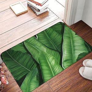 YNCATXZ Bananenbladgroene deurmat 40 x 60 cm antislip binnen en buiten mat welkomstmat wasbaar deurmat voor entree, deurmat, absorberende flanellen badmatten