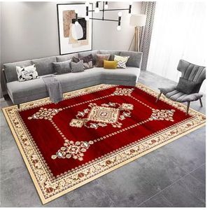 Tapijten woonkamer, machinewasbare grote tapijten, rood vintage bloemmotief, for slaapkamer, eetkamer, lounges, kantoor (Kleur : rood, Maat : 120 x 160 cm)