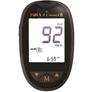 FORA 6 Connect - Bloedsuikermeter - Multiparametrisch - Bluetooth - Hemoglobine - Ketonen - Urinezuur - Totaal Cholesterol