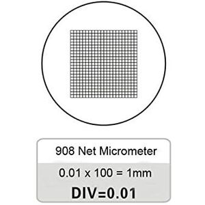 Smicroscoop Accessoires Voor Volwassenen 908 DIV 0.01mm Grid Micrometer Optische Glas Slide Regel Microscoop Microscoop (Kleur: 1PC 908.T)