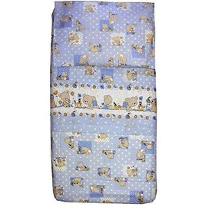 Pezzoli Beddengoed Set voor babybedjes, beer lichtblauw