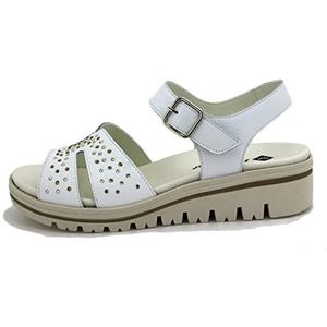 PieSanto - 230776 sandalen afneembare inlegzool leer wit voor: dames maat: 38 EU