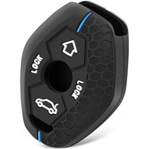 KMAGE Voor B&MW E46 E53 X5 X3 E83 X3 E39 Serie 7 5 3 330i Accessoires Autosleutelhoes Siliconen Sleutelhangerhouder Sleutelhoes Sleutelschelpen(Blauw)