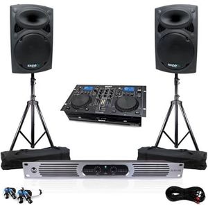 Pack 2 HP 1400 W + versterker 2 x 350 WRMS + CD/USB-drive