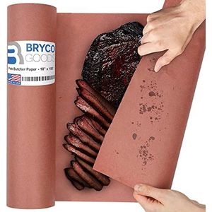 Roze Kraft slagerpapierrol - 18 inch x 100 voet (1200 inch) - Food Grade Perzik Inpakpapier voor het roken van vlees van alle soorten Ð ongebleekt, ongewaxt en ongecoat - Made in USA